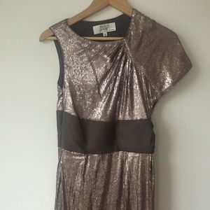 NWOT Rose Gold Sequin Badgley Mischka Dress